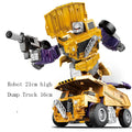 6 in 1 Transformation Robot Engineering Vehicle Action Figure DIY 2 In 1 Excavator Bulldozer Dump Truck Crane Toy For Boy Kids