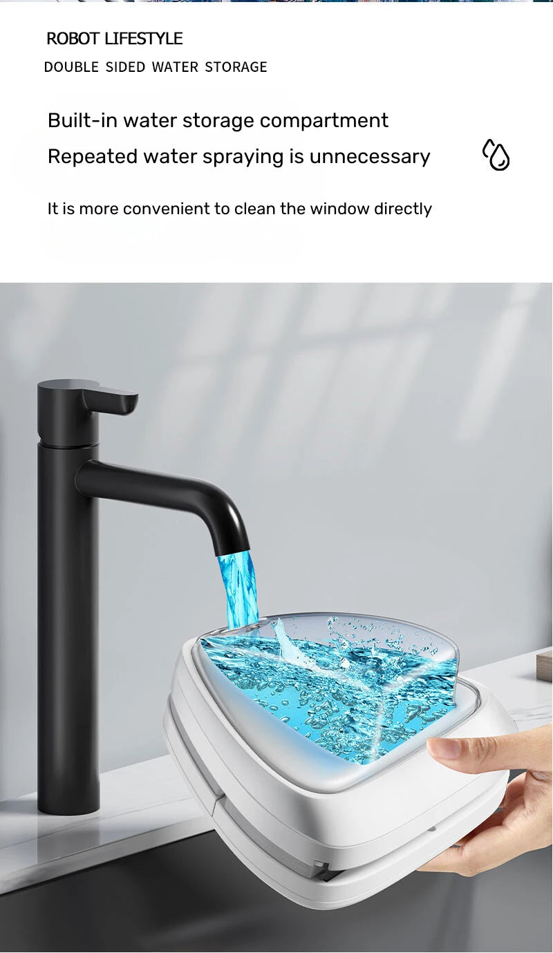 Magnetic Window Cleaner Double Glass Water Anti Pinch Automatic Water Outlet Glass Wiper Adjustable Super Strong Magnet 3mm-35mm