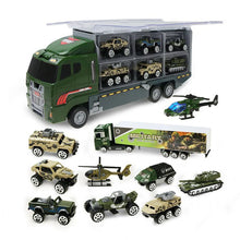Carregar imagem no visualizador da galeria, 10 In 1 Construction Toys Truck Storage Die-cast Vehicle Transporter Car Set Excavator Dump Truck Digger Backhoe for Kids Gift
