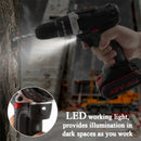 Gisam 88VF Electric Impact Drill Cordless Electric Screwdriver Drill Rechargeable Lithium Battery 2 Speeds Household Power Tools