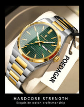 Carregar imagem no visualizador da galeria, POEDAGAR Fashion Luxury Men Watch Date Week Waterproof Luminous Stainless Steel Watches For Man Business Quartz Men's Wristwatch

