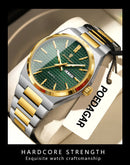 POEDAGAR Fashion Luxury Men Watch Date Week Waterproof Luminous Stainless Steel Watches For Man Business Quartz Men's Wristwatch