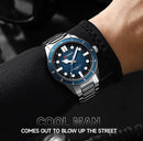 CURREN 8450  Men's Quartz Watch Business Blue Green Clock Analog Display Stainless Steel Strap Wrist Watches for Male