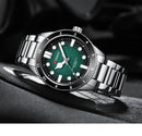 CURREN 8450  Men's Quartz Watch Business Blue Green Clock Analog Display Stainless Steel Strap Wrist Watches for Male