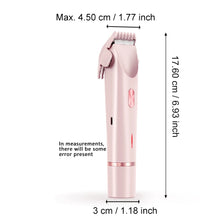 Carregar imagem no visualizador da galeria, Rechargeable Hair Removal Trimmer Dual Head Floating R-Shaped Blade Round Head for Wet Dry Use Waterproof Versatile Hair Clipper
