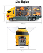 Carregar imagem no visualizador da galeria, 10 In 1 Construction Toys Truck Storage Die-cast Vehicle Transporter Car Set Excavator Dump Truck Digger Backhoe for Kids Gift
